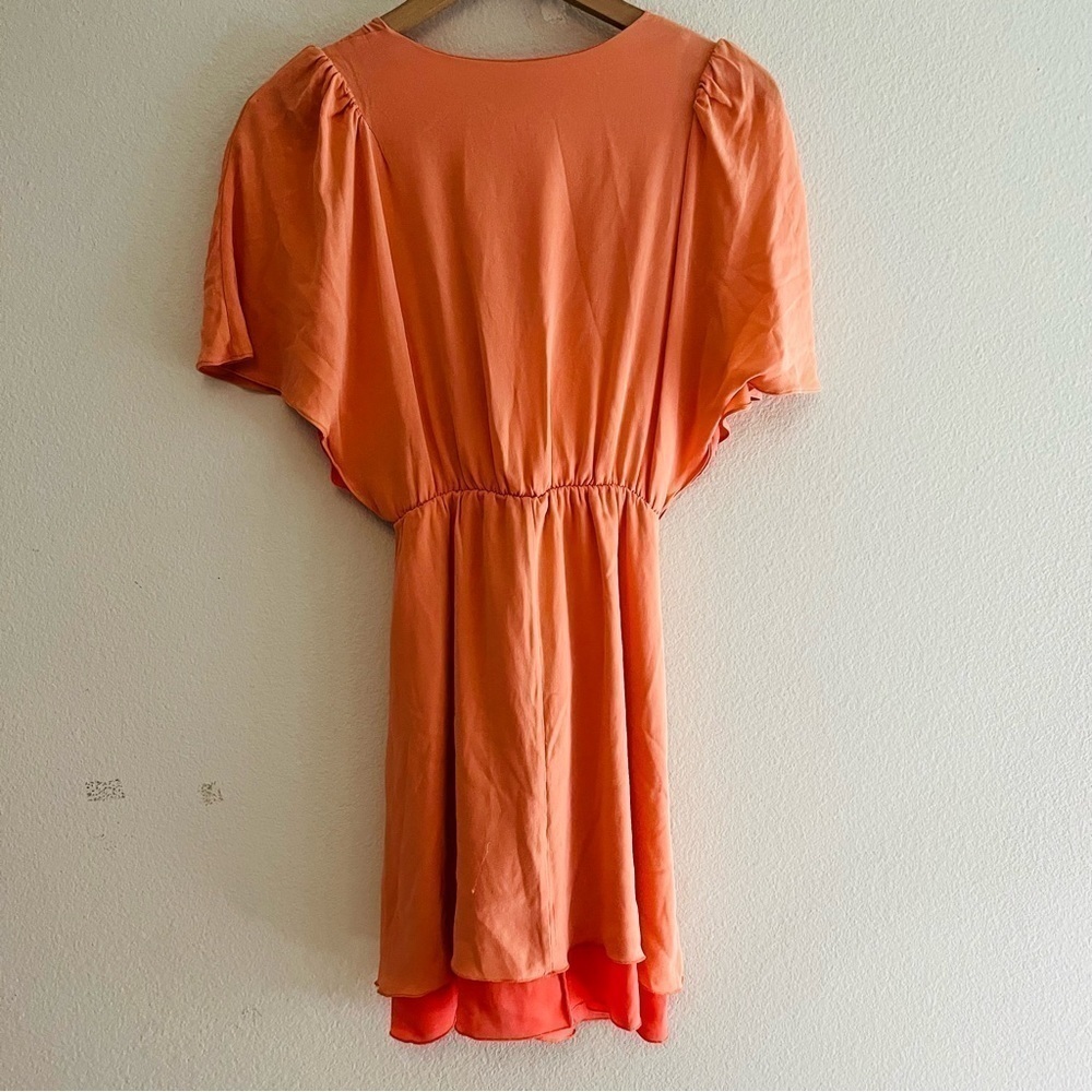 Alice + Olivia Women's Salmon/Peach Silk Blend Mini Dress Tunic Size XS - Picture 2 of 6